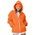 thumbnail image 1 of AINIYS Boys Girls Cardigan Sweatshirt Solid Color Casual Zipper Sweatshirt Cardigan Hoodie with Eye Mask and Zipper Girls' Tops Orange 13 Years, 1 of 8