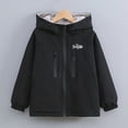 thumbnail image 1 of AINIYS Boys Rain Jackets Waterproof Zip Up Hooded Lightweight fleece Outdoor Windbreakers Coat for Kids Black 7 Years, 1 of 8