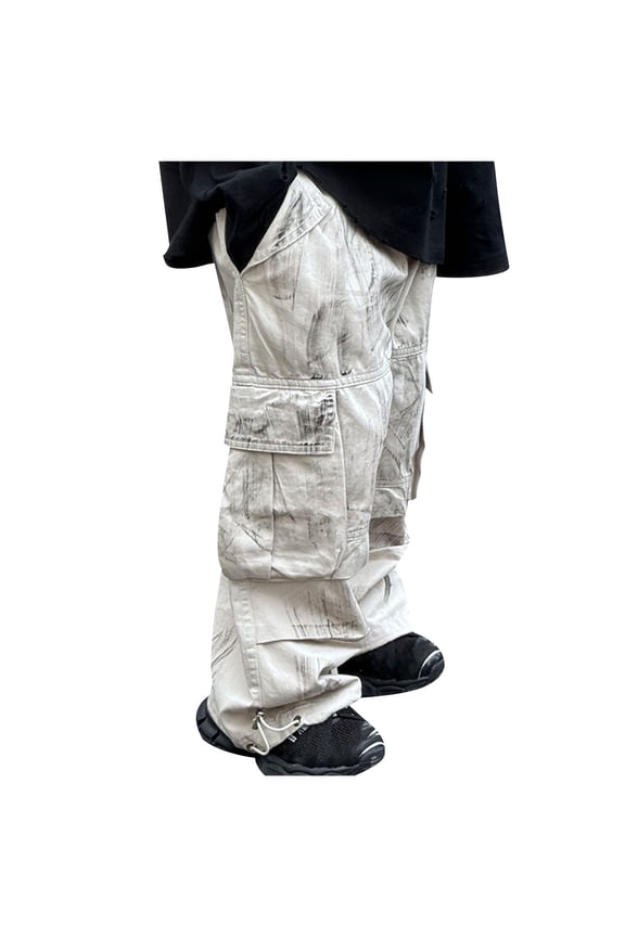 Boys Ripped Stacked Jeans Distressed Denim Pants with Button Closure for Street Style White 3 Years