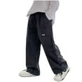 thumbnail image 1 of AINIYS Boys Wide Leg Casual Pants Lightweight Comfy Pocket Ideal Pants for Sports Activities and Everyday Wear for Ages 5-15 Kids Gray 5 Years, 1 of 6