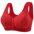 thumbnail image 1 of AINIYS Bralette Wireless Soft Cup Bra Plus Size Easy Off Bra with Wide Straps Breathable Everyday Bras Secure Fit Bra for Women Front Closure Thin Fabric Bralettes Red 38/85, 1 of 5