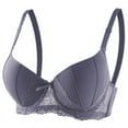thumbnail image 1 of AINIYS Bralette Wireless Soft Cup Bra Secure Fit Bra for Women Cleavage Bra Lift and Support Push-Up Bra Thin Fabric Bralettes Breathable Everyday Bras Gray 80B, 1 of 4