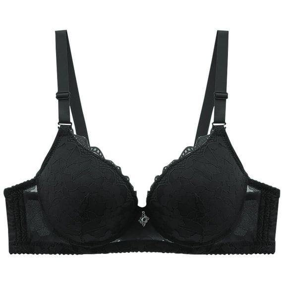 AINIYS Bralette Wireless Thin Fabric Bralettes Secure Fit Bra for Women Cleavage Bra Soft Cup Bra Lift and Support Push-Up Bra Breathable Everyday Bras Black 40