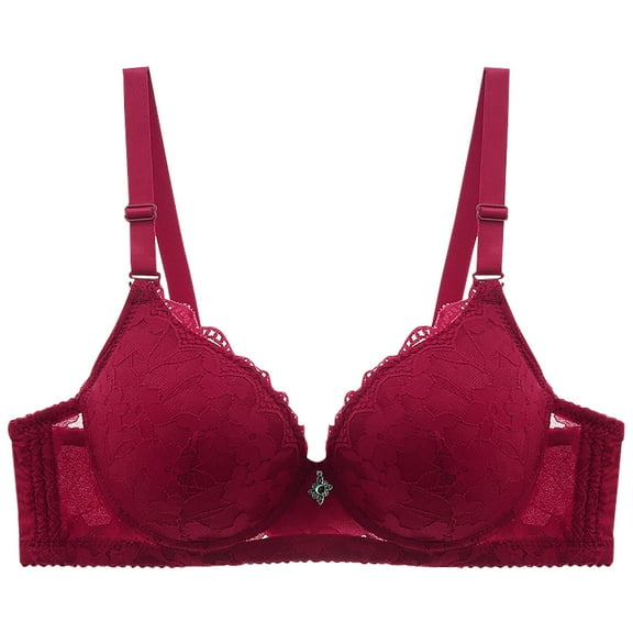 AINIYS Bralette Wireless Thin Fabric Bralettes Secure Fit Bra for Women Cleavage Bra Soft Cup Bra Lift and Support Push-Up Bra Breathable Everyday Bras Wine 40