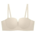 thumbnail image 1 of AINIYS Breathable Everyday Bras Wireless Front Closure Plus Size Balconette Bra Soft Cup Bra Cotton Blend Senior Bra Bralette Secure Fit Bra for Women Beige XL, 1 of 9