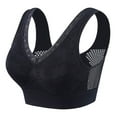 thumbnail image 1 of AINIYS Breathable Everyday Bras Wireless Plus Size Wide Straps Secure Fit Bra for Women Cotton Blend Senior Bra Bralette Wide Straps Soft Cup Bra Black L, 1 of 2