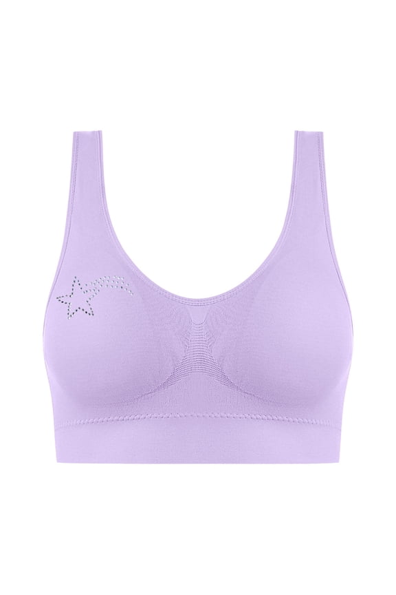 Breathable Everyday Bras Wireless Seamless Soft Cup Bra Wide Straps Sports Yoga Bra Bralette Women's Lift and Support Push-Up Bra No Underwire T-Shirt Bra Cleavage Bra Multicolor XXL