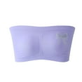 thumbnail image 1 of AINIYS Breathable Student Everyday Bras Wireless Seamless Bandeau Secure Fit Bra for Girls One Shoulder Bandeau Plus Size Solid Color Tube Top Teens Strapless Bras Sports Bra for Students Purple S, 1 of 2