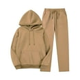 thumbnail image 1 of AINIYS Casual Hoodie and Sweatpants Outfits Comfy Soft Pullover Sweatsuits Workout Outfits Jogger Sets for Unisex Khaki S, 1 of 2