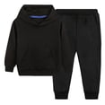 thumbnail image 1 of AINIYS Children's Long Sleeve Hooded Set Soft Breathable Fabric Stylish Casual Wear Suitable for Daily Travel Kids Apparel Black 11-12Years, 1 of 5