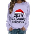 thumbnail image 1 of AINIYS Christmas Sweatshirt for Women Funny Holiday Merry Xmas Theme Graphic Pullover Crewneck Tops Fashion Lightweight Shirt Purple Pullover for Women _g M, 1 of 4
