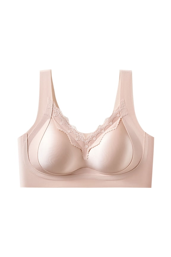Cleavage Bra Seamless Soft Cup Bra Wireless Bralette Secure Fit Bra for Women Lightweight T-Shirt Bra Breathable Everyday Bras Lift and Support Push-Up Bra Pink XXL