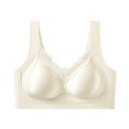 thumbnail image 1 of AINIYS Cleavage Bra Seamless Soft Cup Bra Wireless Bralette Secure Fit Bra for Women Lightweight T-Shirt Bra Breathable Everyday Bras Lift and Support Push-Up Bra White L, 1 of 4