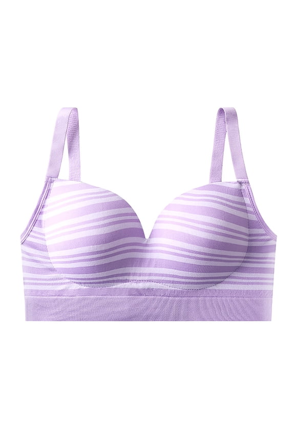 Cleavage Bra Soft Cup Bra Secure Fit Bra for Girls Bralette Lift and Support Push-Up Bra Breathable Student Everyday Bras Training Bra for Teen Purple XXL