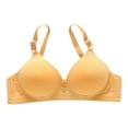 thumbnail image 1 of AINIYS Cleavage Bra Soft Cup Bra Wireless Bralette Thin Fabric Bralettes Breathable Everyday Bras Lift and Support Push-Up Bra Secure Fit Bra for Women Yellow 40, 1 of 4