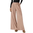 thumbnail image 1 of AINIYS Corduroy Pants Women High Waisted Wide Leg Pants Solid Business Casual Fall Winter Straight Loose Trousers with Pockets Pink XXL, 1 of 8