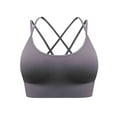 thumbnail image 1 of AINIYS Criss Cross Back &nbsp;Workout Gym Athletic Fitness Bra Wireless Strappy L Sports Yoga Bra Bralette Women's Quick-Dry Bra Plus Size Moisture-Wicking Breathable Everyday Bras Purple XL, 1 of 6