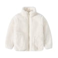 thumbnail image 1 of AINIYS Cute Solid Hoodless Jacket with Pockets Stand-up Collar Casual Wear Breathable Fashion Jacket Outerwear for Children White 4 Years, 1 of 9