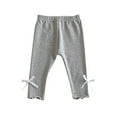 thumbnail image 1 of AINIYS Fall Children's Bow Embroidery Leggings Comfy Elastic Pants Versatile Outerwear Casual Wear for Homecoming Gray 1 Years, 1 of 7