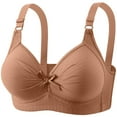 thumbnail image 1 of AINIYS Front Closure Bras for Women Plus Size Print No Underwire Solid Bra Adjustable Strap Full Coverage Soft Comfort Bralette Khaki M, 1 of 8