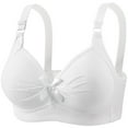 thumbnail image 1 of AINIYS Front Closure Bras for Women Plus Size Print No Underwire Solid Bra Adjustable Strap Full Coverage Soft Comfort Bralette White L, 1 of 8