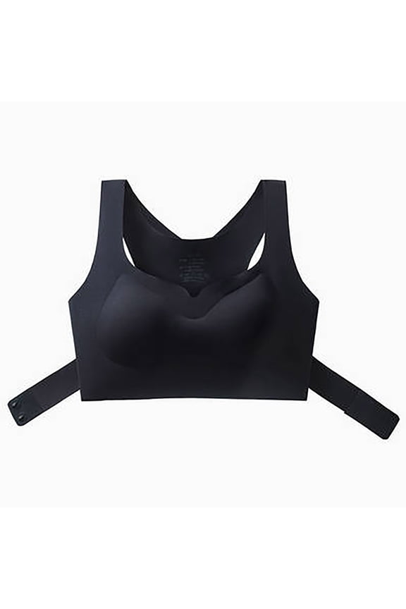 Front Closure Minimalist Bra Secure Fit Bra for Women Anti-Sagging Bra Bralette Cleavage Bra Racerback Breathable Everyday Bras Lift and Support Push-Up Bra Black XL