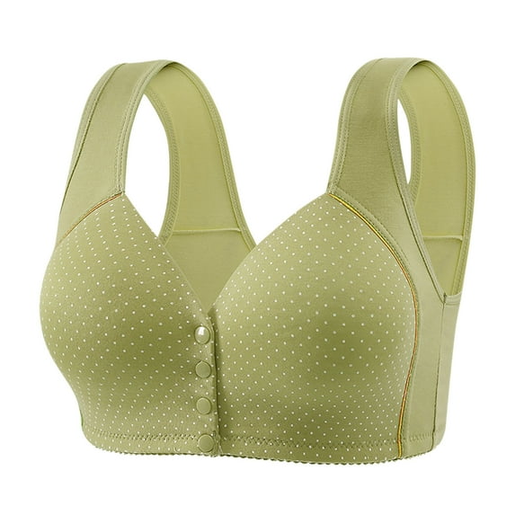 AINIYS Front Closure Seamless Soft Cup Bra Wireless Lightweight T-Shirt Bra Secure Fit Bra for Women Breathable Everyday Bras Bralette Plus Size Easy Off Bra with Wide Straps Green XXXL