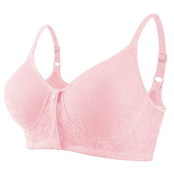 AINIYS Front Closure Thin Fabric Bralettes Soft Cup Bra Wireless Secure Fit Bra for Women Plus Size Bralette Breathable Everyday Bras Pink 36/80
