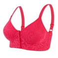 thumbnail image 1 of AINIYS Front Closure Thin Fabric Bralettes Soft Cup Bra Wireless Secure Fit Bra for Women Plus Size Bralette Breathable Everyday Bras Red 44/100, 1 of 6