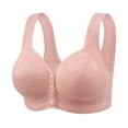 thumbnail image 1 of AINIYS Front Clousure Cleavage Bra Soft Cup Bra Wireless Plus Size Bralette Breathable Everyday Bras Lift and Support Push-Up Bra Thin Fabric Bralettes Secure Fit Bra for Women Pink 38, 1 of 3