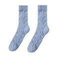 thumbnail image 1 of AINIYS Fuzzy Socks Fluffy Thick Warm Winter Soft Cozy Plush Sleep Fleece Cabin Soft Home Socks for Women Men Blue Free Size, 1 of 4