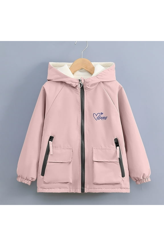 Girl's Waterproof Ski Jacket Winter Warm Fleece Lined Windproof Snow Jackets Lightweight Windbreaker Hooded Coat Pink 7 Years