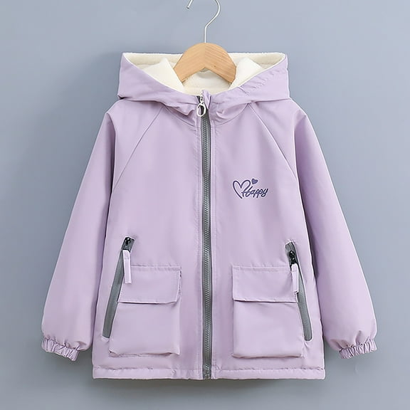 AINIYS Girl's Waterproof Ski Jacket Winter Warm Fleece Lined Windproof Snow Jackets Lightweight Windbreaker Hooded Coat Purple 4 Years