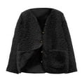 thumbnail image 1 of AINIYS Girl's Winter Coats Long Sleeve Crewneck Button up Fuzzy Fleece Jackets Outerwear Fall Fashion Clothes Black 6-7Years, 1 of 8