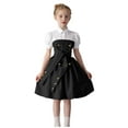 thumbnail image 1 of AINIYS Girls A-Line Dress With Round Neck And Hidden Zipper Closure Flowy Skirt For Party Wedding And Formal Occasion Black 10-11 Years, 1 of 7