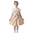 thumbnail image 1 of AINIYS Girls A-Line Dress With Round Neck And Hidden Zipper Closure Flowy Skirt For Party Wedding And Formal Occasion Khaki 9-10 Years, 1 of 7