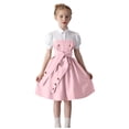 thumbnail image 1 of AINIYS Girls A-Line Dress With Round Neck And Hidden Zipper Closure Flowy Skirt For Party Wedding And Formal Occasion Pink 8-9 Years, 1 of 7