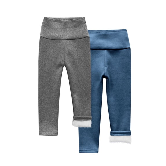 AINIYS Girls Long Pants Leggings Elastic Waist Lounge Pants Fashion Kids Flannel Sleeping Pants Black Trousers