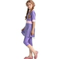 thumbnail image 1 of AINIYS Girls Modest Two Piece Swimsuit Flared Dress Hem Neck Pull On UPF 50+ Sun Protection Beach Swimming Purple 11-12Years, 1 of 6
