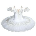 thumbnail image 1 of AINIYS Girls Sleeveless Feather Accent Tulle Ballet Dress With Hidden Back Zipper Flowy Skirt For Performance And Pageant White 110, 1 of 8