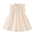 thumbnail image 1 of AINIYS Girls Sleeveless Loose Shift Dress With Crew Neck And Hidden Back Zipper Lightweight Fabric For Casual Daily And Beach Day Beige 140, 1 of 9