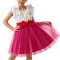 thumbnail image 1 of AINIYS Girls Sleeveless Tulle Dress With Crew Neck And Hidden Back Zipper Ruffled Skirt For Princess Party And Pageant Hot Pink 4-5 Years, 1 of 9