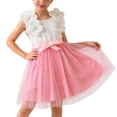 thumbnail image 1 of AINIYS Girls Sleeveless Tulle Dress With Crew Neck And Hidden Back Zipper Ruffled Skirt For Princess Party And Pageant Pink 3-4 Years, 1 of 9