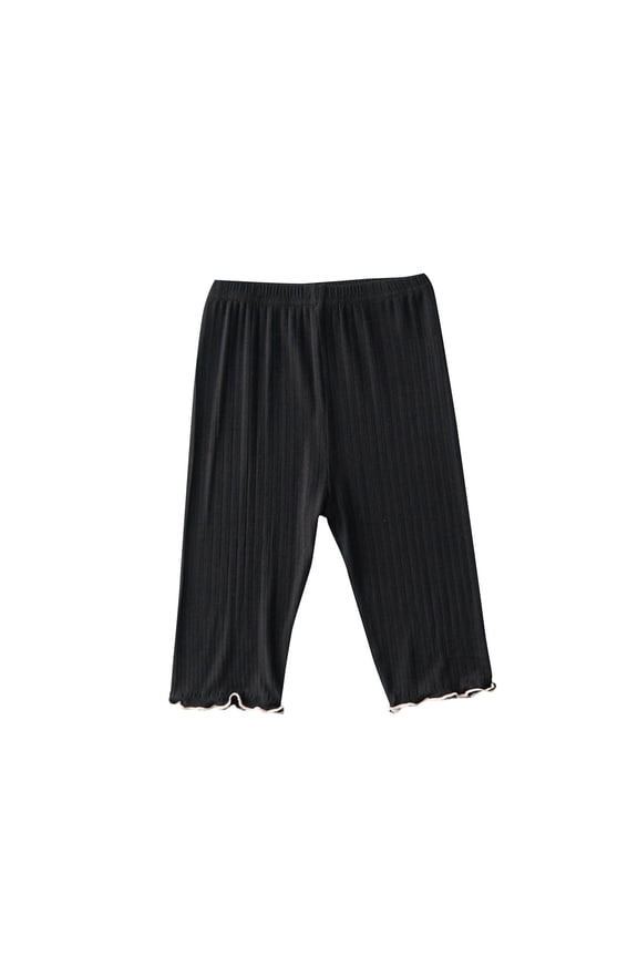 Girls Wide Leg Loose Pants Flowy Soft Fabric with Elastic Waist Closure for Beach Trips and Vacation Wear Black 100