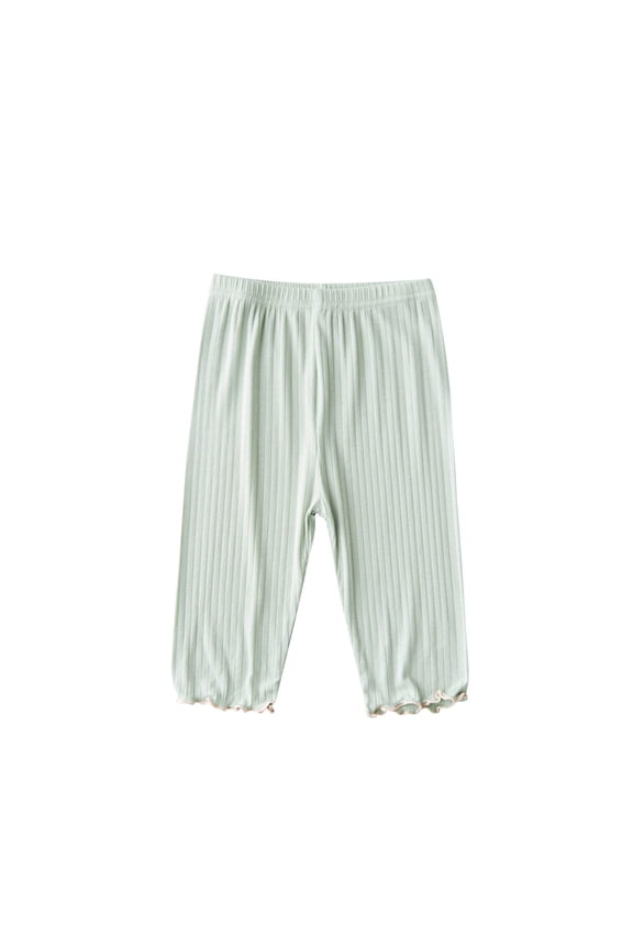 Girls Wide Leg Loose Pants Flowy Soft Fabric with Elastic Waist Closure for Beach Trips and Vacation Wear Green 150