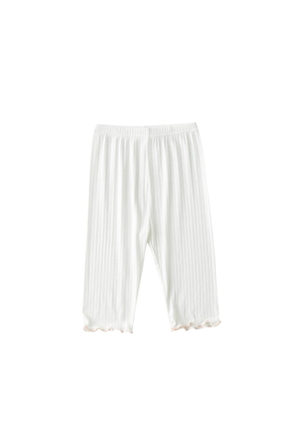 Girls Wide Leg Loose Pants Flowy Soft Fabric with Elastic Waist Closure for Beach Trips and Vacation Wear White 120