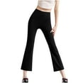 thumbnail image 1 of AINIYS High Waisted Relaxed Straight Leg Capris Pants for Women Commute Shopping Weekend Black L, 1 of 9