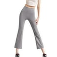 thumbnail image 1 of AINIYS High Waisted Relaxed Straight Leg Capris Pants for Women Commute Shopping Weekend Gray M, 1 of 9