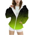 thumbnail image 1 of AINIYS Hooded Sweatshirt Full Zip Up Jacket with Pocket Long Sleeve Warm Fleece Hoodies Fashion ink splash Sweatshirt Boys and Girls Green 10-11Years, 1 of 4