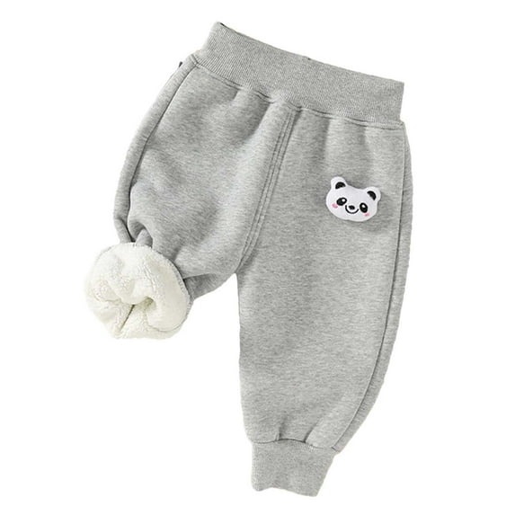 AINIYS Infant Cute Long Pants Sweatpants Lounge Pants Fashion Kids Girsl and Boys Flannel Sleeping Pants Elastic Waist Gray Trousers